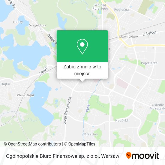 Mapa Ogólnopolskie Biuro Finansowe sp. z o.o.