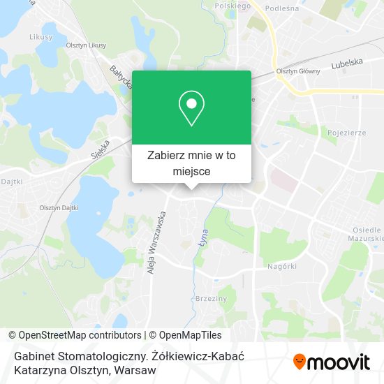 Mapa Gabinet Stomatologiczny. Żółkiewicz-Kabać Katarzyna Olsztyn