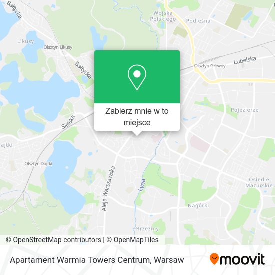 Mapa Apartament Warmia Towers Centrum