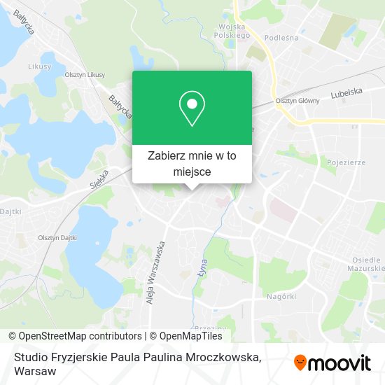 Mapa Studio Fryzjerskie Paula Paulina Mroczkowska