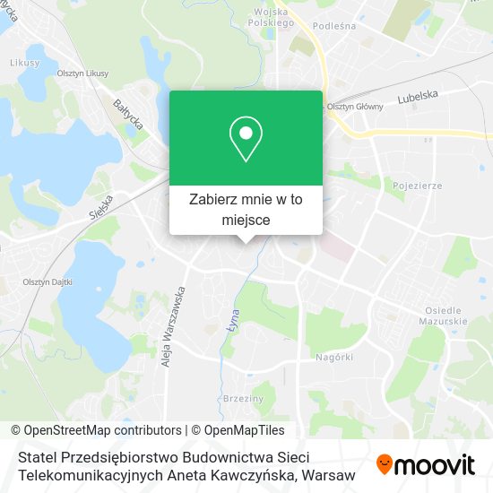 Mapa Statel Przedsiębiorstwo Budownictwa Sieci Telekomunikacyjnych Aneta Kawczyńska