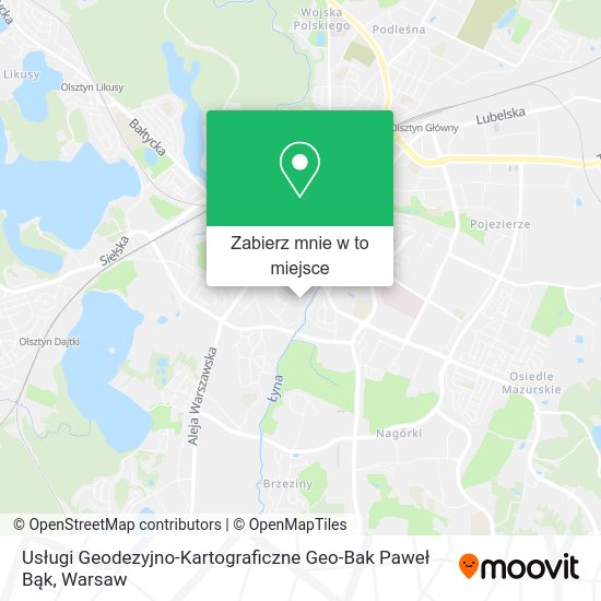 Mapa Usługi Geodezyjno-Kartograficzne Geo-Bak Paweł Bąk