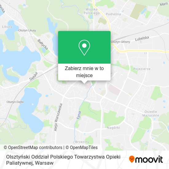 Mapa Olsztyński Oddział Polskiego Towarzystwa Opieki Paliatywnej