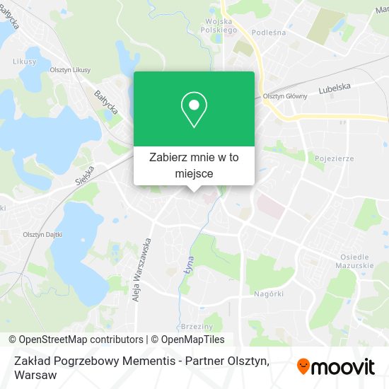 Mapa Zakład Pogrzebowy Mementis - Partner Olsztyn