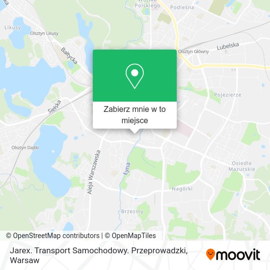 Mapa Jarex. Transport Samochodowy. Przeprowadzki