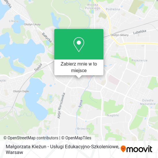 Mapa Małgorzata Kieżun - Usługi Edukacyjno-Szkoleniowe