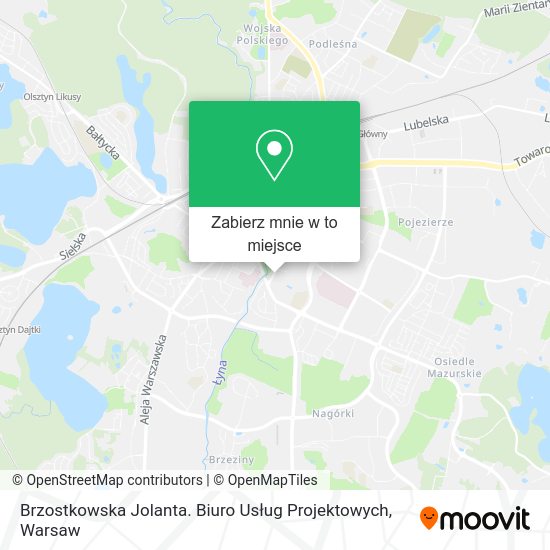 Mapa Brzostkowska Jolanta. Biuro Usług Projektowych