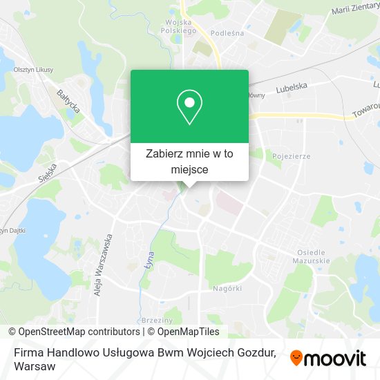 Mapa Firma Handlowo Usługowa Bwm Wojciech Gozdur