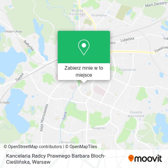 Mapa Kancelaria Radcy Prawnego Barbara Bloch-Cieślińska