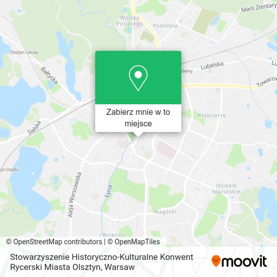 Mapa Stowarzyszenie Historyczno-Kulturalne Konwent Rycerski Miasta Olsztyn