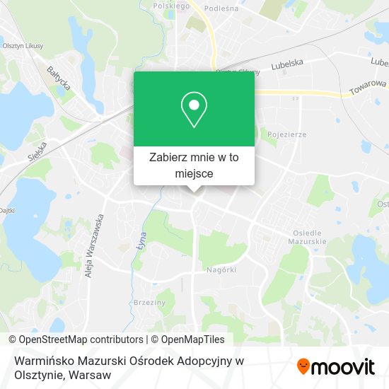 Mapa Warmińsko Mazurski Ośrodek Adopcyjny w Olsztynie