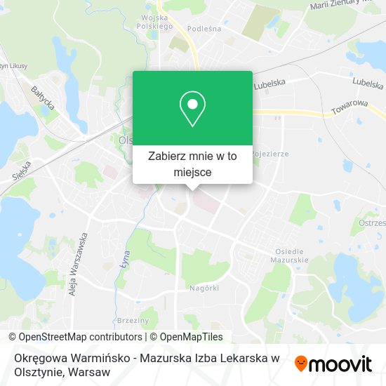 Mapa Okręgowa Warmińsko - Mazurska Izba Lekarska w Olsztynie