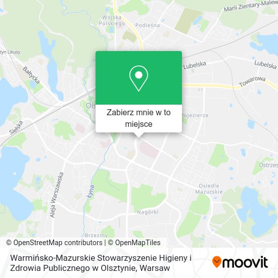 Mapa Warmińsko-Mazurskie Stowarzyszenie Higieny i Zdrowia Publicznego w Olsztynie