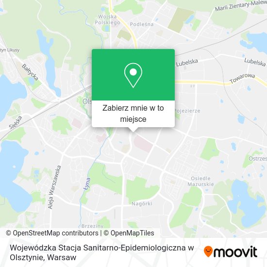 Mapa Wojewódzka Stacja Sanitarno-Epidemiologiczna w Olsztynie