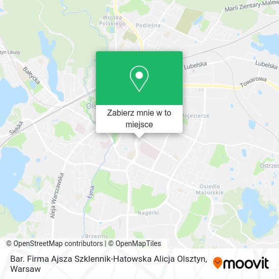 Mapa Bar. Firma Ajsza Szklennik-Hatowska Alicja Olsztyn