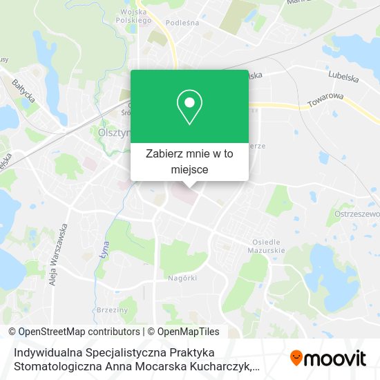 Mapa Indywidualna Specjalistyczna Praktyka Stomatologiczna Anna Mocarska Kucharczyk