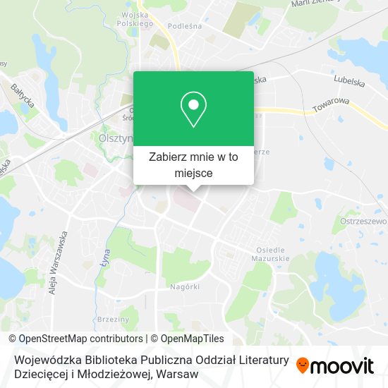 Mapa Wojewódzka Biblioteka Publiczna Oddział Literatury Dziecięcej i Młodzieżowej