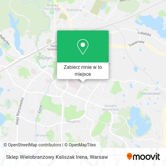 Mapa Sklep Wielobranżowy Kaliszak Irena