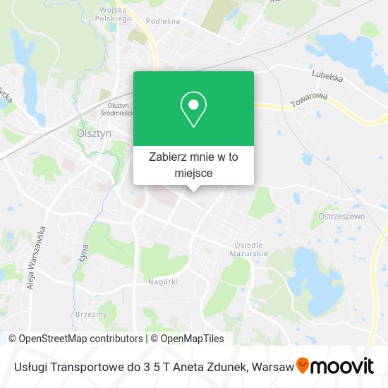 Mapa Usługi Transportowe do 3 5 T Aneta Zdunek