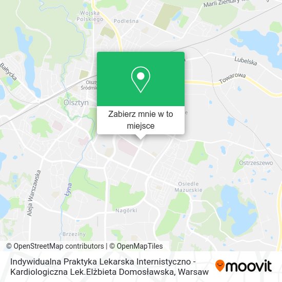 Mapa Indywidualna Praktyka Lekarska Internistyczno - Kardiologiczna Lek.Elżbieta Domosławska