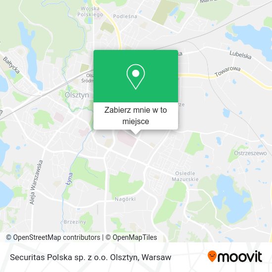 Mapa Securitas Polska sp. z o.o. Olsztyn