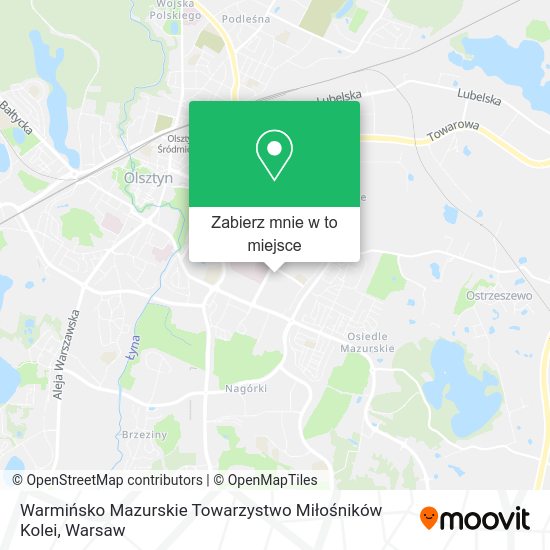 Mapa Warmińsko Mazurskie Towarzystwo Miłośników Kolei