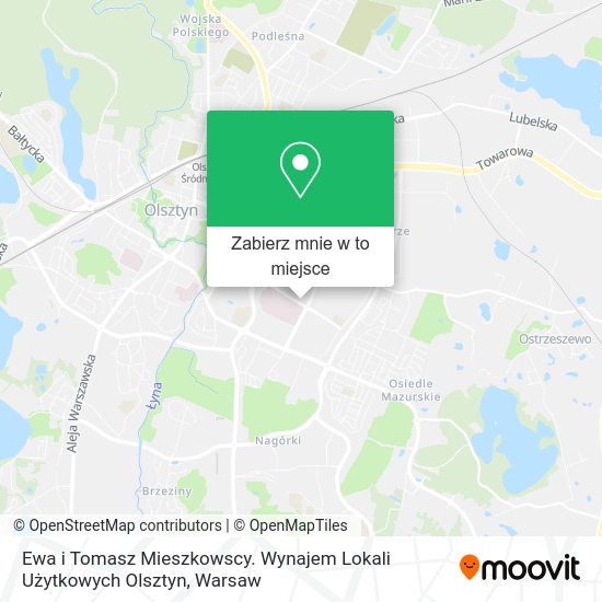 Mapa Ewa i Tomasz Mieszkowscy. Wynajem Lokali Użytkowych Olsztyn