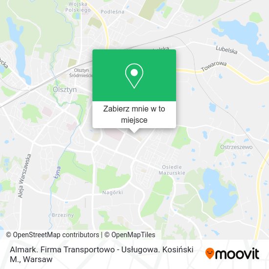 Mapa Almark. Firma Transportowo - Usługowa. Kosiński M.