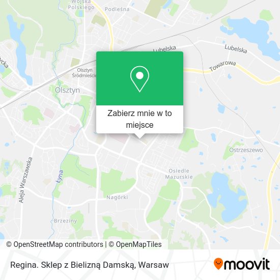 Mapa Regina. Sklep z Bielizną Damską