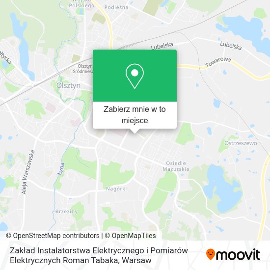 Mapa Zakład Instalatorstwa Elektrycznego i Pomiarów Elektrycznych Roman Tabaka