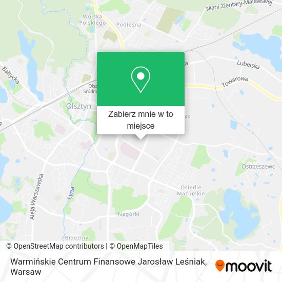 Mapa Warmińskie Centrum Finansowe Jarosław Leśniak