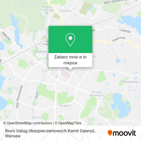 Mapa Biuro Usług Ubezpieczeniowych Kamil Gawryś