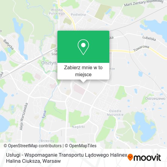 Mapa Usługi - Wspomaganie Transportu Lądowego Halinex Halina Ciuksza