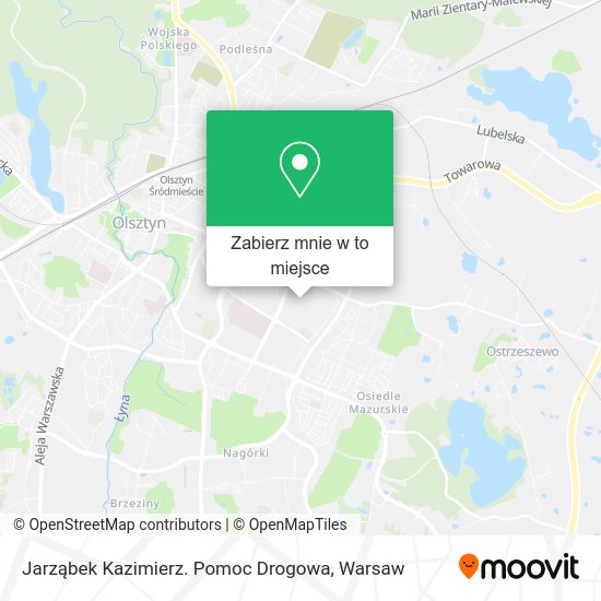 Mapa Jarząbek Kazimierz. Pomoc Drogowa