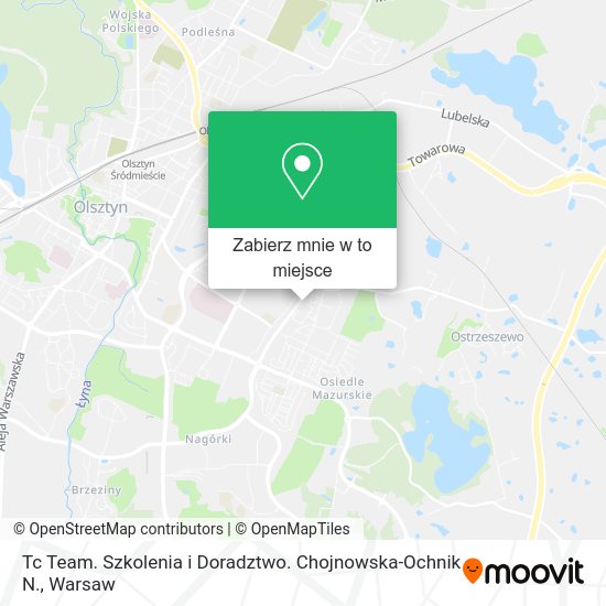 Mapa Tc Team. Szkolenia i Doradztwo. Chojnowska-Ochnik N.