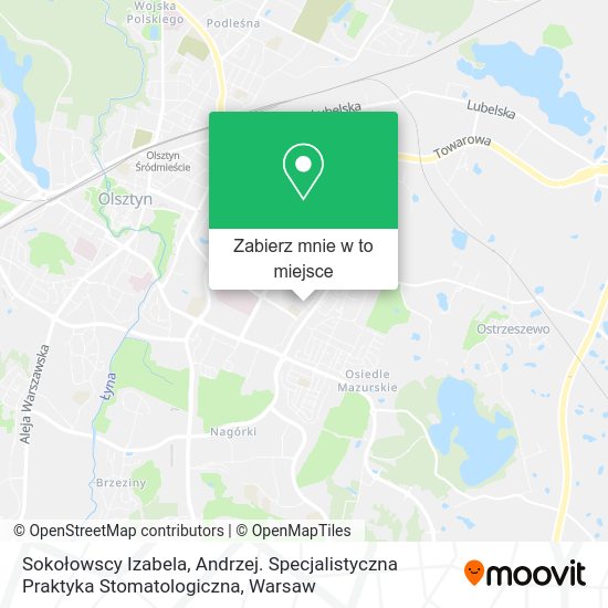 Mapa Sokołowscy Izabela, Andrzej. Specjalistyczna Praktyka Stomatologiczna