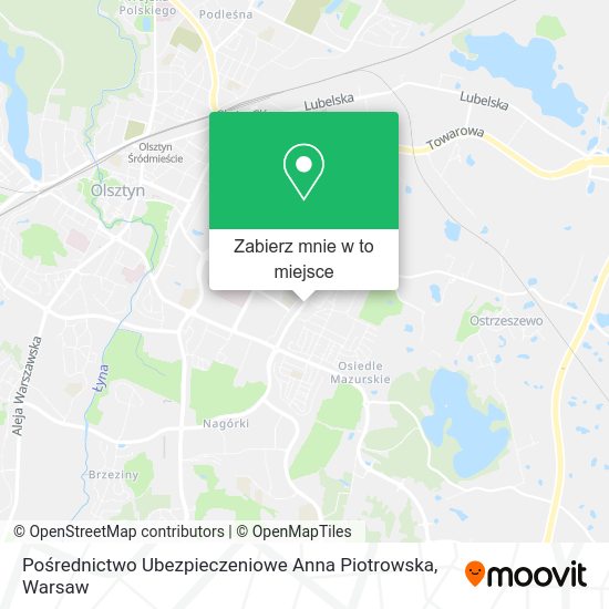 Mapa Pośrednictwo Ubezpieczeniowe Anna Piotrowska