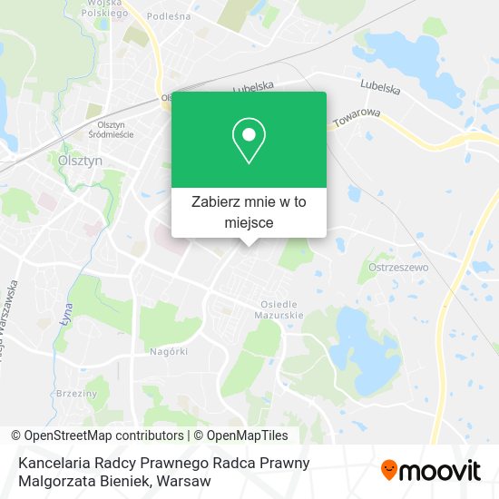 Mapa Kancelaria Radcy Prawnego Radca Prawny Malgorzata Bieniek