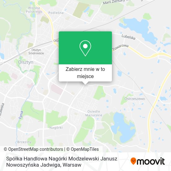 Mapa Spółka Handlowa Nagórki Modzelewski Janusz Nowoszyńska Jadwiga