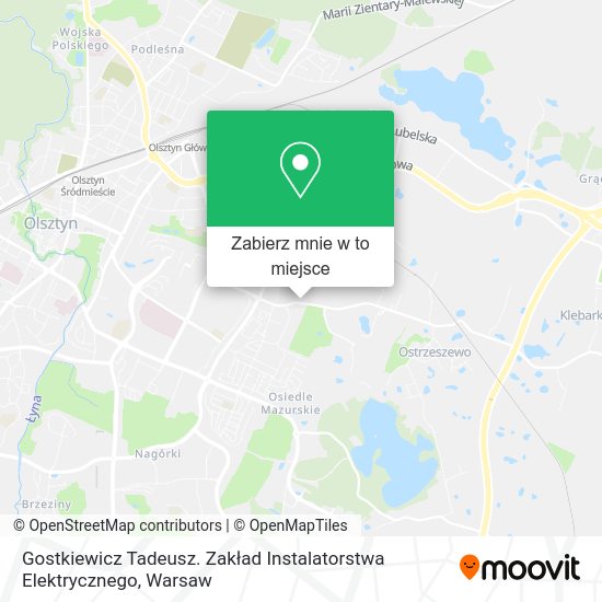 Mapa Gostkiewicz Tadeusz. Zakład Instalatorstwa Elektrycznego