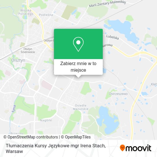 Mapa Tłumaczenia Kursy Językowe mgr Irena Stach