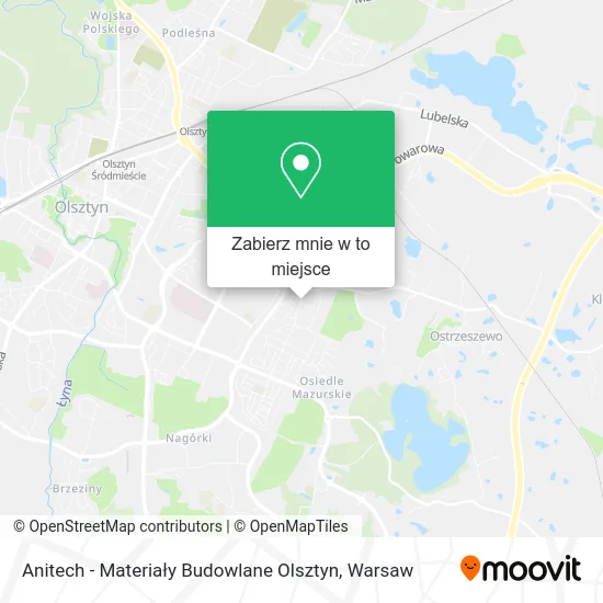 Mapa Anitech - Materiały Budowlane Olsztyn