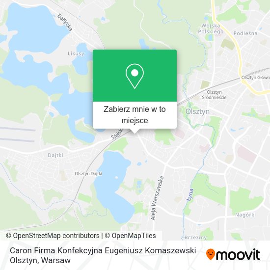 Mapa Caron Firma Konfekcyjna Eugeniusz Komaszewski Olsztyn