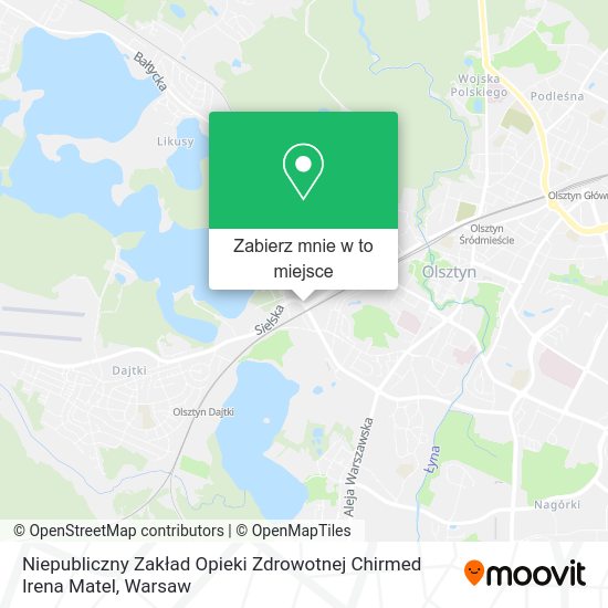 Mapa Niepubliczny Zakład Opieki Zdrowotnej Chirmed Irena Matel