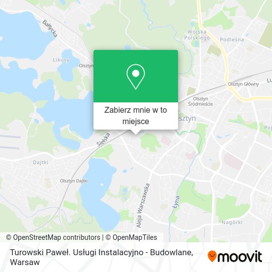 Mapa Turowski Paweł. Usługi Instalacyjno - Budowlane