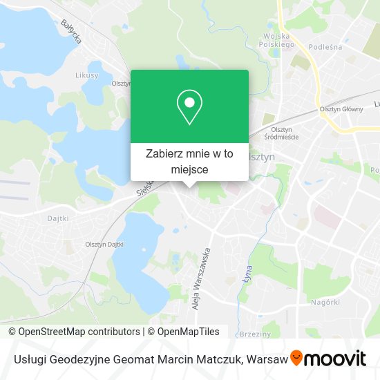 Mapa Usługi Geodezyjne Geomat Marcin Matczuk