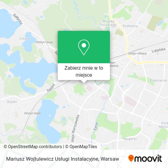 Mapa Mariusz Wojtulewicz Usługi Instalacyjne