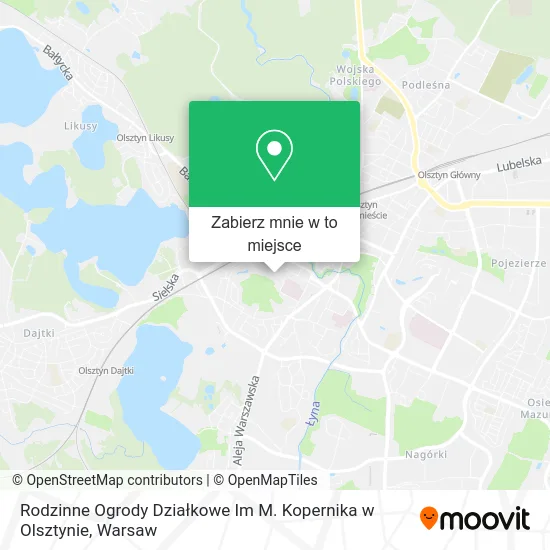 Mapa Rodzinne Ogrody Działkowe Im M. Kopernika w Olsztynie