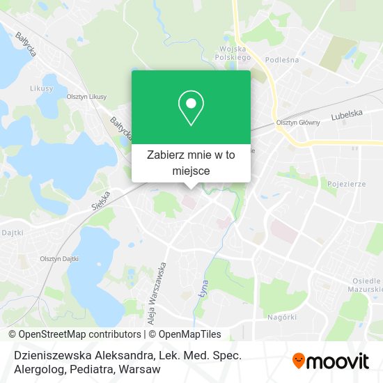 Mapa Dzieniszewska Aleksandra, Lek. Med. Spec. Alergolog, Pediatra