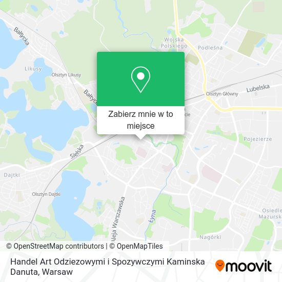 Mapa Handel Art Odziezowymi i Spozywczymi Kaminska Danuta